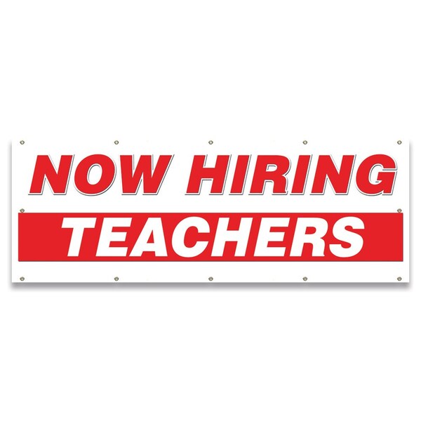 Now Hiring Teachers Banner Apply Inside Accepting Application Single Sided